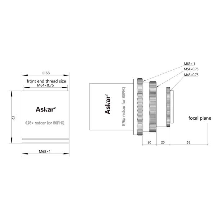Askar 0.76x Reducer for Askar 80PHQ Telescope - Image 5