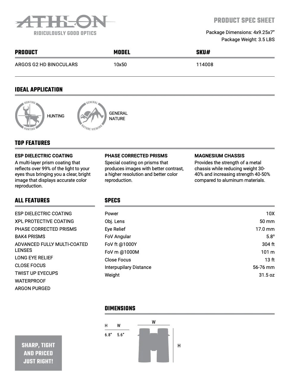 Athlon ARGOS G2 HD 10X50 - Image 3