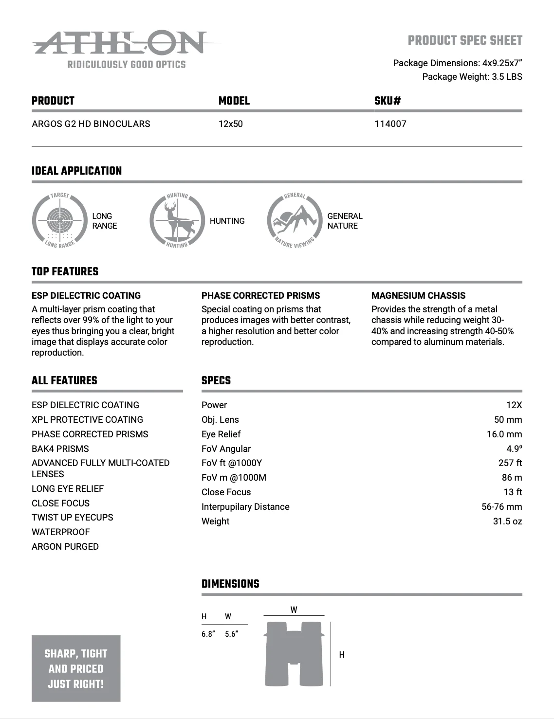 Athlon ARGOS G2 HD 12X50 - Image 3