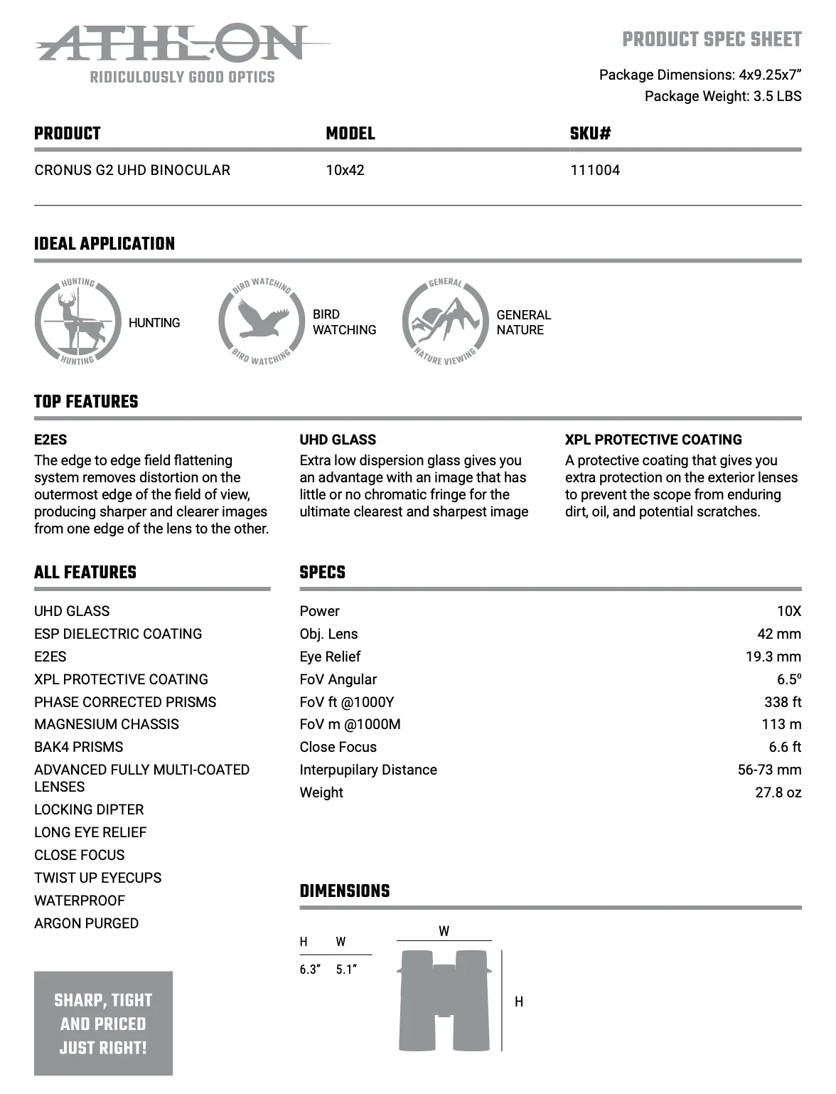 Athlon CRONUS G2 UHD 10×42 - Image 3