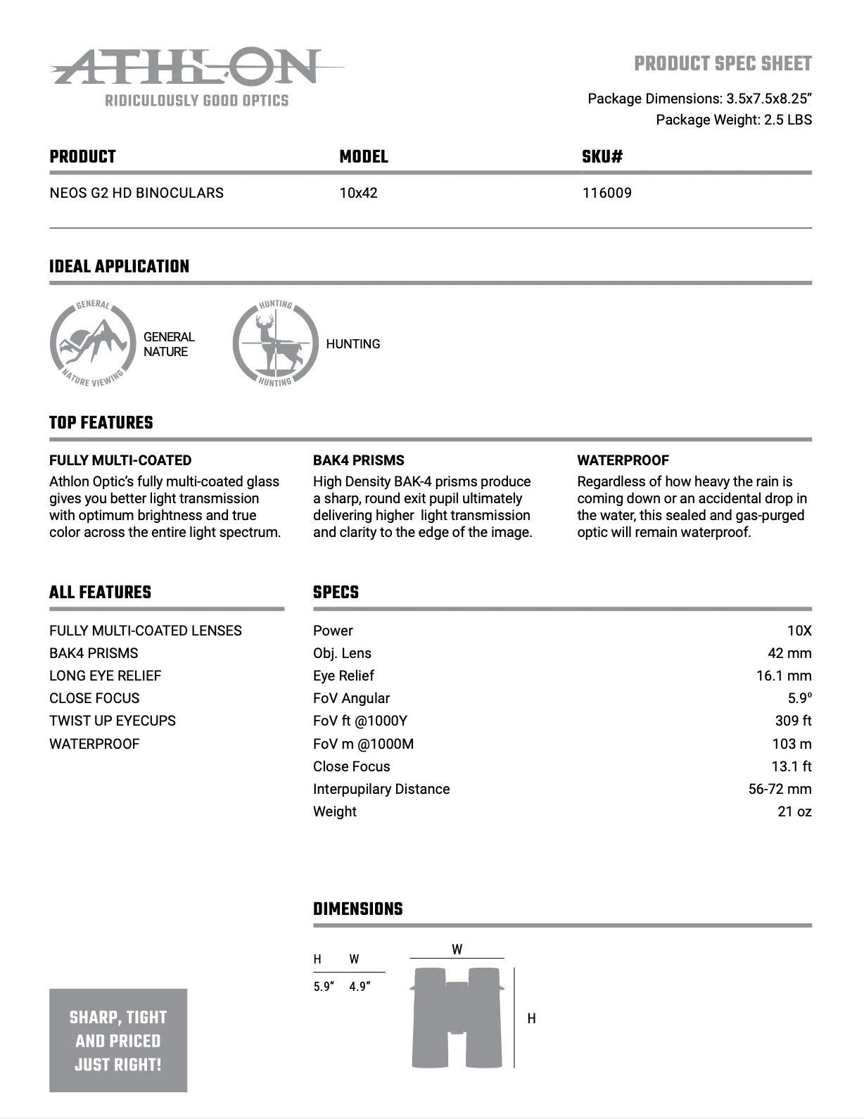 Athlon NEOS G2 HD 10X42 - Image 3