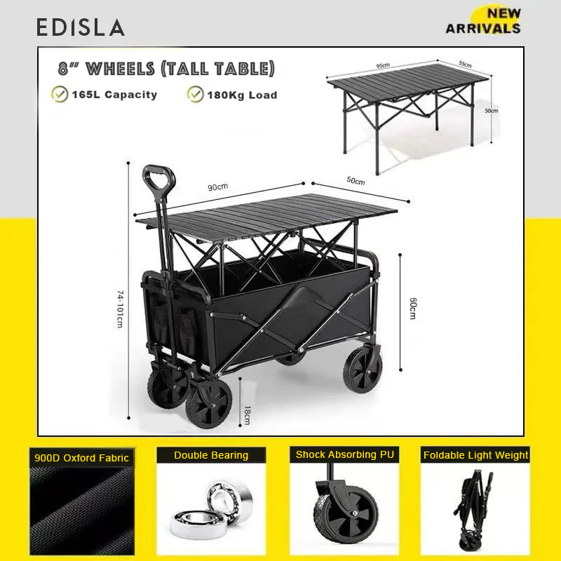 EDISLA Atlas Outdoor Foldable Wagon with Table - Image 8